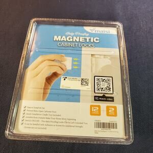 Vmaisi Baby Proofing Adhesive Magnetic 12 Cabinet Locks 2 Keys Easy Install
